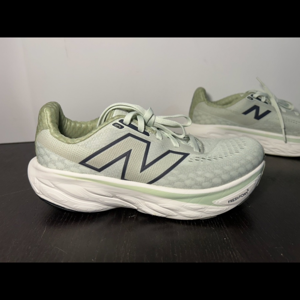 New Balance Light Green and White Sneakers